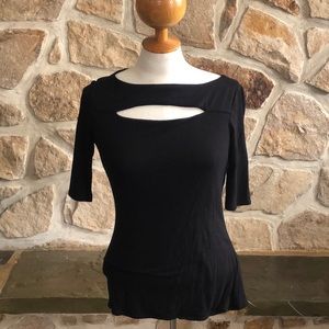 Black top slit shirt